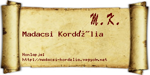 Madacsi Kordélia névjegykártya